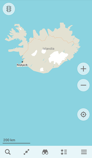 Islandia aplikacje maps.me