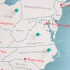 personalizowana mapa USA pinezki