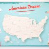 personalizowana mapa USA vintage